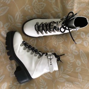 Jeffrey Campbell platform Czech boots in white